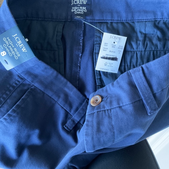 NWT J. Crew Factory Navy High-Rise Girlfriend Chino Pant SZ 8 - Picture 6 of 6